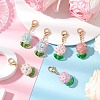 Hydrangea Acrylic & Glass Seed Beads Pendant Decorations HJEW-MZ00217-2