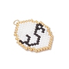 Glass Seed Beaded Twelve Constellations Pendants PALLOY-MZ00891-12-3