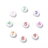 Opaque Acrylic Flat Round Beads SACR-Q100-M034-2