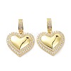 Brass Micro Pave Clear Cubic Zirconia Pendants KK-D004-15G-2