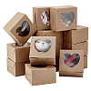 Square Kraft Paper Muffin Storage Gift Boxes CON-WH0095-95B-7