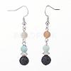 Frosted Natural Gemstone Dangle Earrings EJEW-JE02456-2