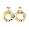 Real 18K Gold Plated Brass Dangle Stud Earrings EJEW-P252-07A-G-1