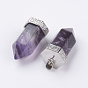 Natural Amethyst Pointed Pendants G-E442-03M-2
