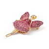 Butterfly Dancer Enamel Pin with Rhinestone JEWB-P016-01G-02-4