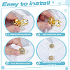 12Pcs 6 Colors Brass Rhinestone Cufflinks KK-ME0003-82-3