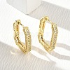 Brass Micro Pave Cubic Zirconia Hoop Earrings KK-CBA98BA-12G-1
