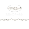 Anti-Tarnish Rhodium Plated 925 Sterling Silver Heart Link Chains STER-NH0001-28B-P-2