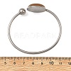 304 Stainless Steel Cuff Bangles for Women BJEW-JB14328-5
