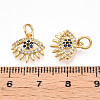 Brass Micro Pave Cubic Zirconia Charms KK-N257-23G-3