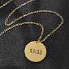 304 Stainless Steel Number 11:11 Pendant Necklaces NJEW-NH0002-01G-05-4