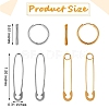 4Pair 4 Style Safety Pin & Ring 304 Stainless Steel Hoop Earrings for Women EJEW-SZ0001-84-4