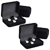 4Pcs Velvet Gift Cufflink Boxes with Hinged Lid and Black Inside CON-PH0003-64B-1