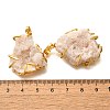 Electroplated Natural Druzy Agate Pendants G-K338-45G-04-3