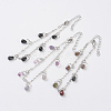 Faceted Natural Gemstone Anklets AJEW-AN00222-1