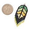Handmade Glass Seed Beaded Leaf Shape Big Pendants PALLOY-MZ00931-02-2