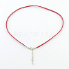 2mm Faux Suede Cord Necklace Making with Iron Chains & Lobster Claw Clasps NCOR-R029-06-2
