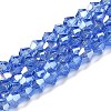 Transparent Electroplate Glass Beads Strands GLAA-F029-4mm-A07-1