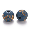 Painted Natural Wood Beads WOOD-N006-03A-07-2