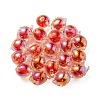 UV Plating Rainbow Iridescent Acrylic Beads OACR-F004-07G-3