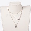 Two Tier Stainless Steel Necklaces X-NJEW-JN01244-5