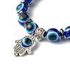 Evil Eye Resin Beads Stretch Bracelet for Girl Women BJEW-JB06762-01-4