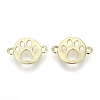 Hollow Alloy Kitten Open Back Bezel Links PALLOY-WH0080-14KCG-RS-1