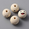 4Pcs 4 Styles Round Printed Wood European Beads WOOD-WH0036-06-2