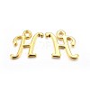 Golden Plated Alloy Letter Pendants X-PALLOY-J718-01G-H-1