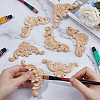 8Pcs 2 Styles Carved Wooden Corner Decoration WOOD-FH0002-28-4