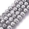Electroplated Crackle Glass Beads Strands X-EGLA-N014-8mm-03-1
