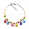 (Jewelry Parties Factory Sale)Handmade Braided Raffia Charm Bracelets AJEW-S072-19-1