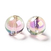 Two Tone UV Plating Rainbow Iridescent Acrylic Beads TACR-D010-03A-06-3