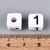 Opaque Acrylic European Large Hole Beads SACR-N020-01B-02-4