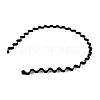 Korean Style 5mm Width Plain Black Wave Shape Iron Hair Bands OHAR-R072-01-1