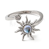 Rotatable Cat Eye Open Ring with Cubic Zirconia RJEW-Q776-01G-03-4