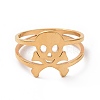 Ion Plating(IP) 201 Stainless Steel Skull Finger Ring RJEW-J051-08G-2