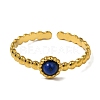 Round Natural Lapis Lazuli Finger Rings RJEW-Q822-50G-03-2