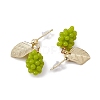 Resin Grape Shape Dangle Stud Earrings with 925 Sterling Silver Pin EJEW-E266-01LG-2
