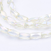 Electroplate Transparent Glass Beads Strands EGLA-E046-D06-3