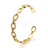 Cable Chain-shaped Cubic Zirconia Cuff Bangle BJEW-D448-06G-RS-1