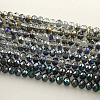 Electroplate Faceted Rondelle Glass Bead Strands EGLA-S096-6mm-M-1