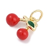 Brass Enamel Charms KK-Q028-34G-2
