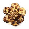 Flower 304 Stainless Steel & Resin Brooches JEWB-G049-03G-02-1