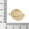 Rack Plating Brass Micro Pave Clear Cubic Zirconia Ring with Horse Eye Connector Charms KK-K385-98G-03-3