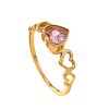 201 Stainless Steel Cubic Zirconia Finger Rings WG70560-03-2