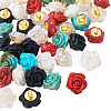 40Pcs 5 Colors 1-Hole Plastic Buttons FIND-TA0008-23-3