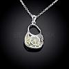 Zinc Alloy Hollow Handbag Noctilucent Necklaces NJEW-BB03087-A-2