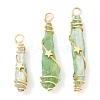 3Pcs Electroplated Raw Rough Natural Quartz Crystal Copper Wire Wrapped Pendants GG-CJ5020-G-1