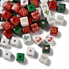 Christmas Printed Opaque Acrylic Beads OACR-D316-02B-1